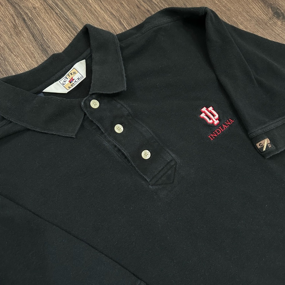 Vintage Cutter & Buck Indiana University Black Polo with IU Embroidery